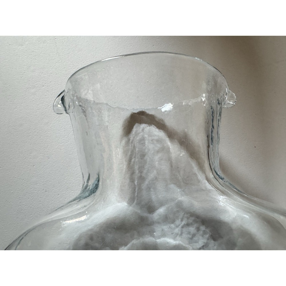 Vintage Blenko Glass #384 Water Carafe - Hand Blown Crystal Clear - Dual Spout - Picture 3 of 9